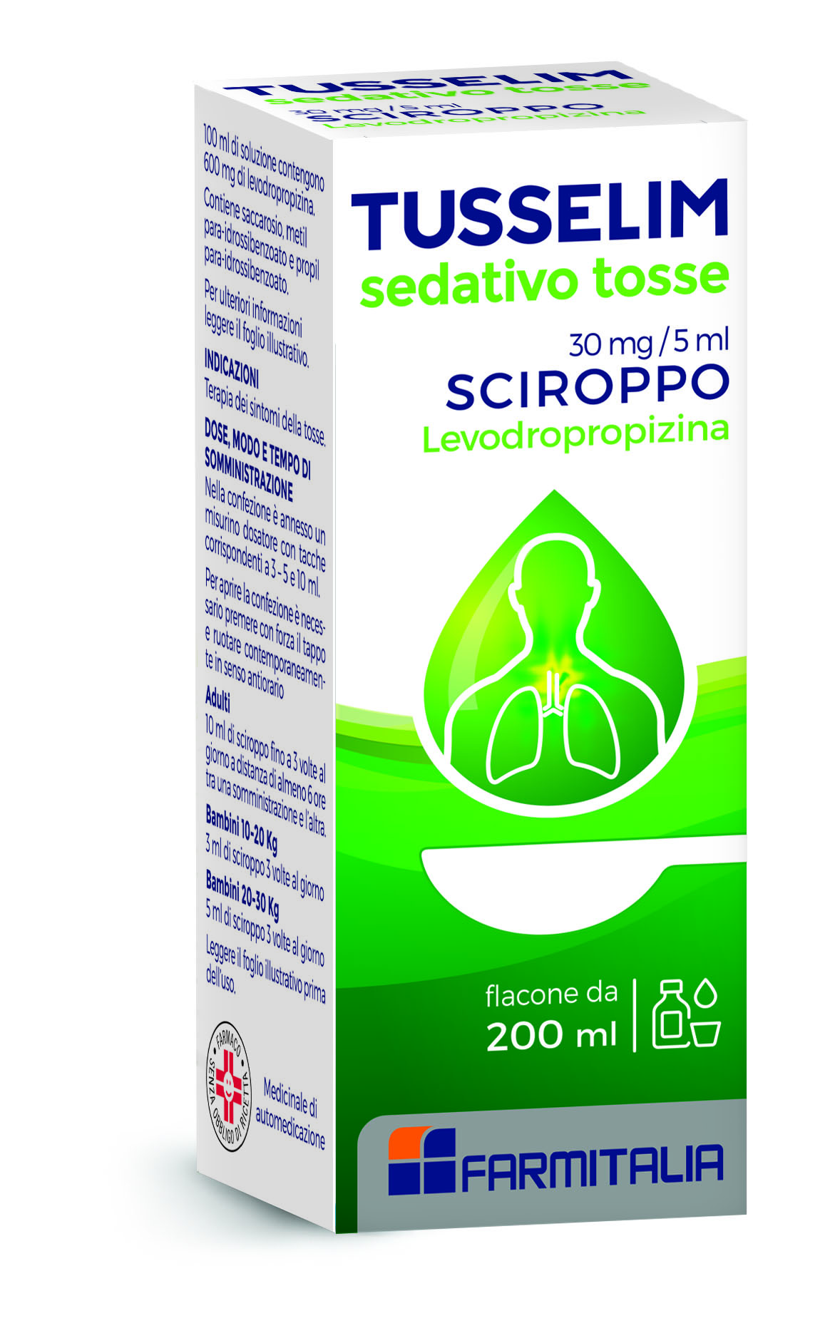 Tusselim sedativo tosse 30 mg/5 ml sciroppo  levodropropizina