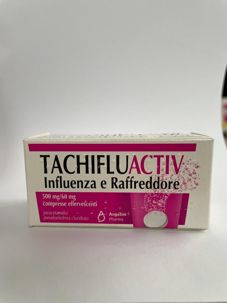 Tachifluactiv influenza e raffreddore 500 mg/60 mg compresse effervescenti