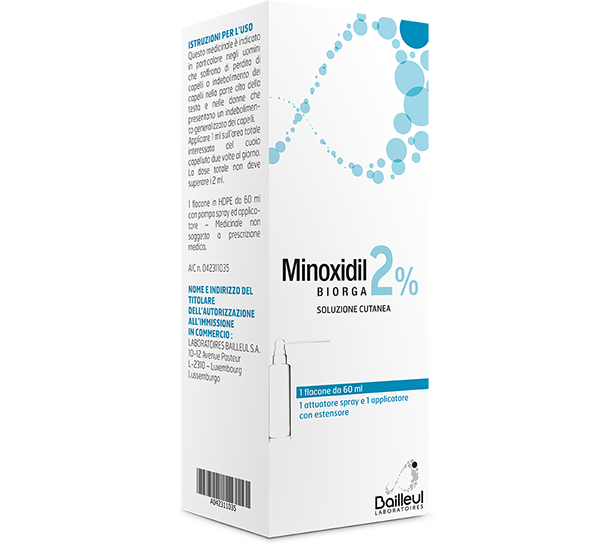 Minoxidil biorga 2%, soluzione cutanea