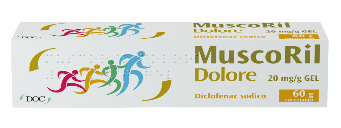 Muscoril dolore 20 mg/g gel  diclofenac, corrispondente a diclofenac sodico (come diclofenac dietilammina)
