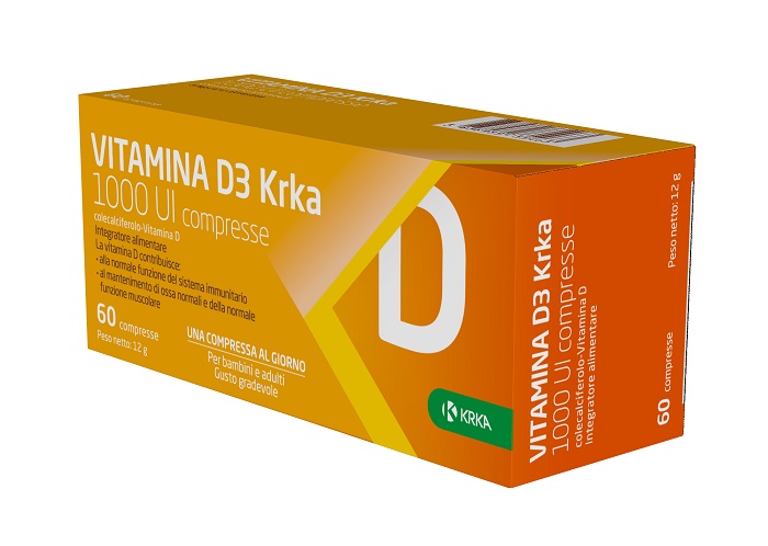 Krka Farmaceutici Vitamina D3 1000 Ui Integratore Alimentare, 60 Compresse-image