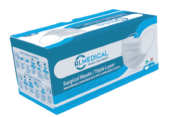 Mascherina chirurgica tipo ii multicolor 50 pezzi