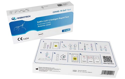 WIZBIOTECH SARS-COV-2 ANTIGEN RAPID TEST COLLOIDAL GOLD ANTERIOR NASAL SELF TEST 1 PEZZO