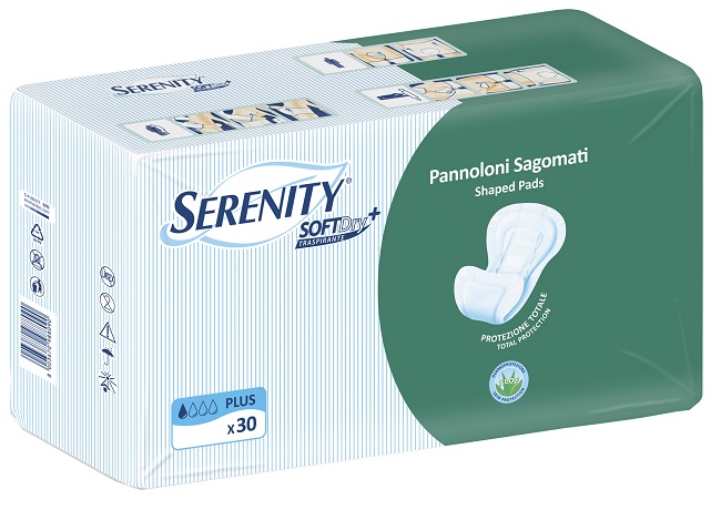 Pannolone per incontinenza sagomato serenity softdry+ aloe plus 30 pezzi