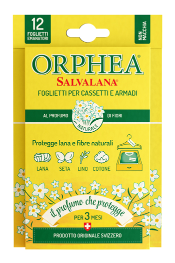 Orphea salvalana foglietti cassetti armadi profumo fiori display 12 pezzi