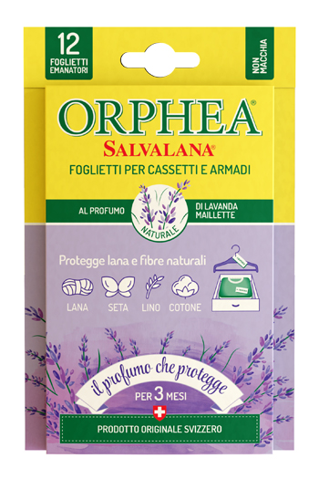 Orphea salvalana foglietti cassetti armadi profumo lavanda maillette display 12 pezzi