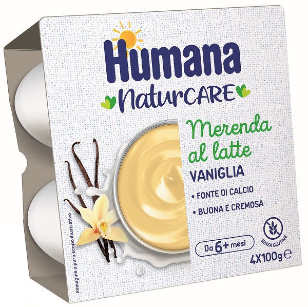 Humana merenda vaniglia 4 vasetti da 100 g