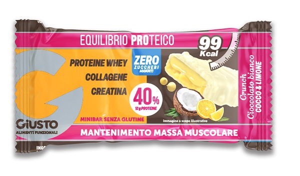 Giusto barretta proteica cocco & limone zero zuccheri aggiunti 30 g