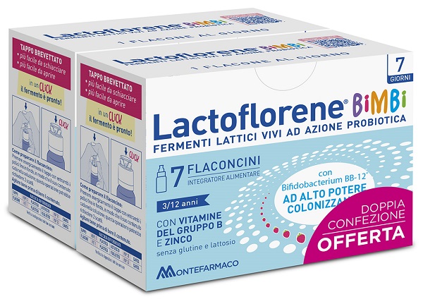 Lactoflorene bimbi 7 flaconcini da 10 ml doppia confezione offerta