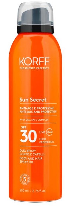 Korff sun secret olio spray corpo/capelli spf30