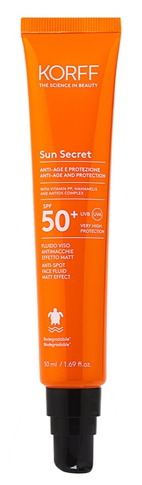Korff sun secret fluido viso antimacchie effetto matt spf50+ 50 ml