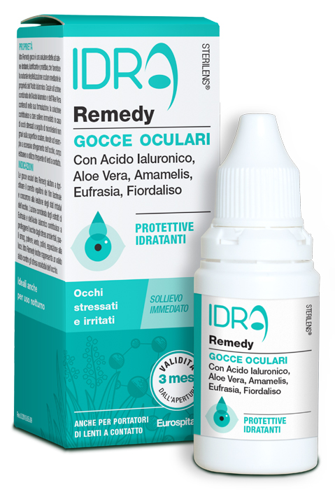 Gocce oculari protettive idratanti sterilens idra remedy con acido ialuronico e aloe vera 10 ml