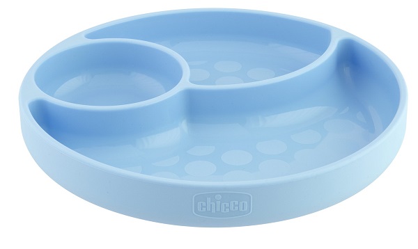 Chicco piatto silicone ventosa blu