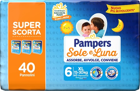 Pampers sole luna trio xl 40 pezzi