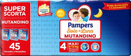 Pampers sole luna mutandina trio maxi 45 pezzi
