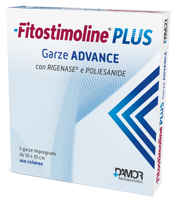 Fitostimoline plus garze advance impregnate 10x10 cm 5 pezzi