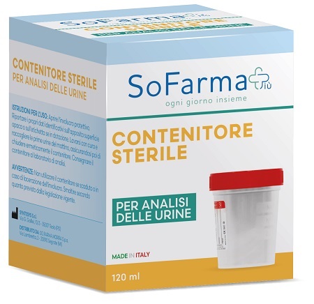 Contenitore urina sofarmapiu' in polipropilene da 120 ml