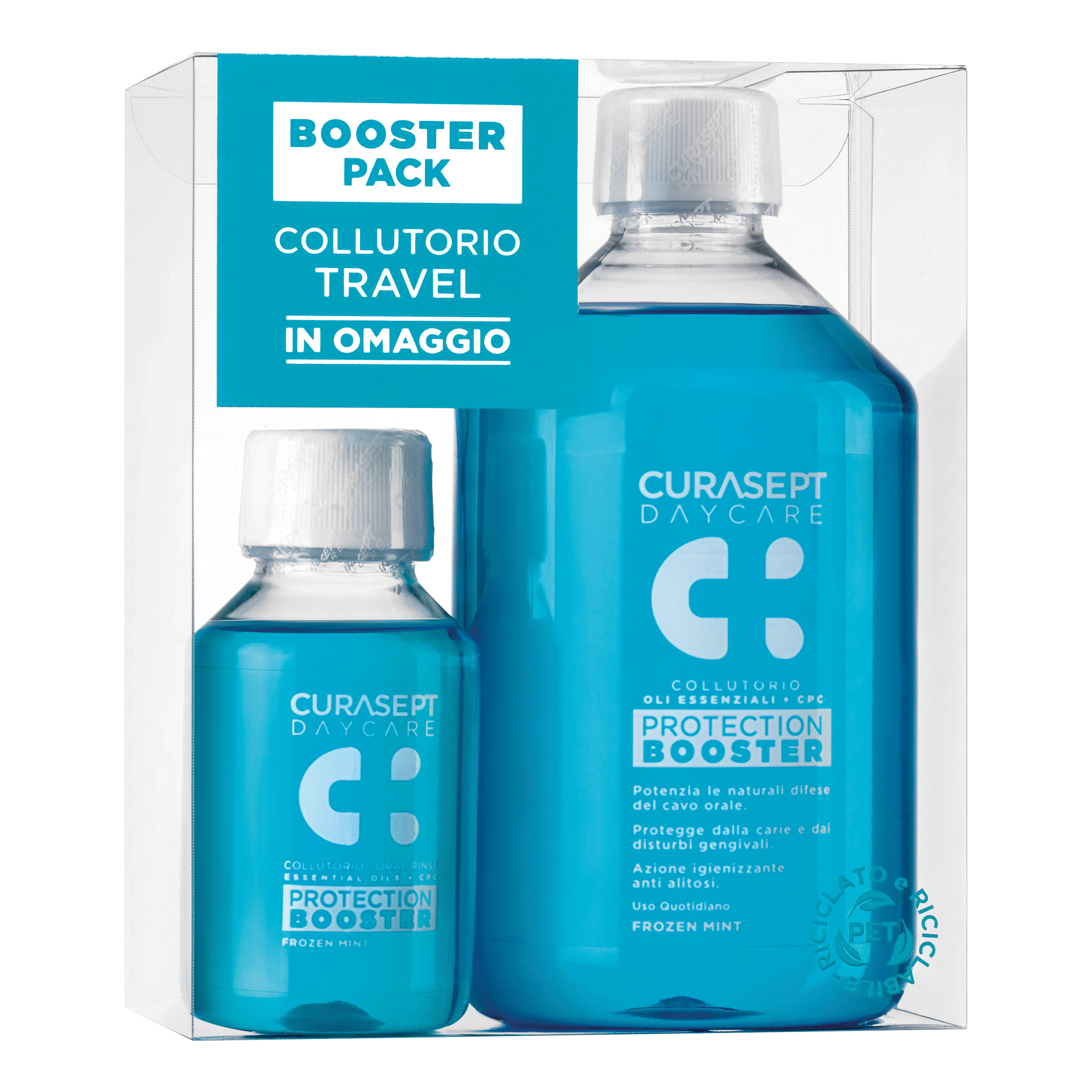 Curasept daycare booster collutorio frozen mint 500 ml + 100 ml