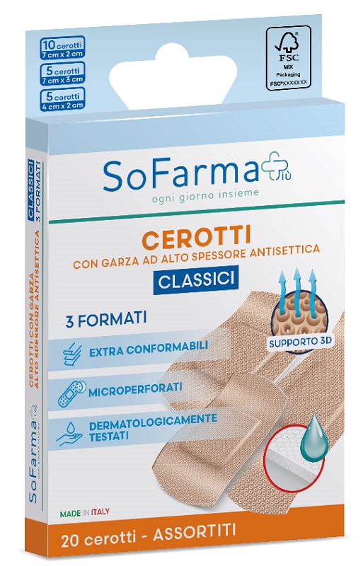 Cerotto classico sofarmapiu' assortiti 20 pezzi