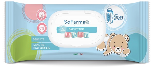 Sofarmapiu' salviettine baby talco 72 pezzi