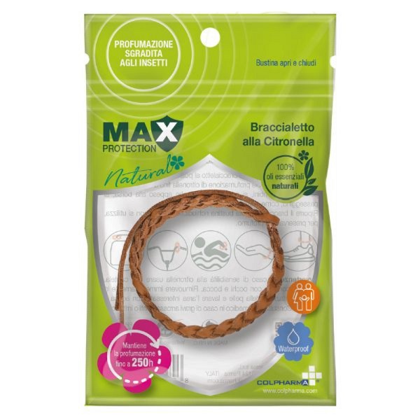Max protection braccialetto alla citronella ecopelle