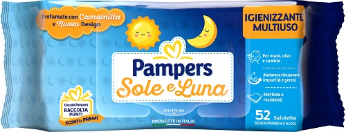 Pampers wipes sole & luna 52 pezzi