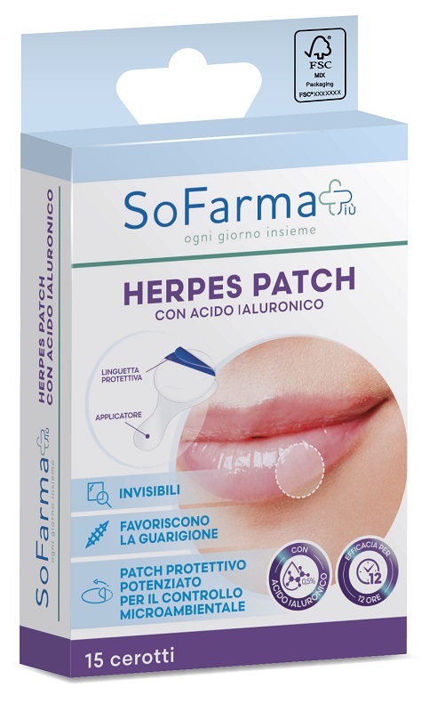 Cerotto herpes patch con acido ialuronico sofarmapiu' 15 pezzi