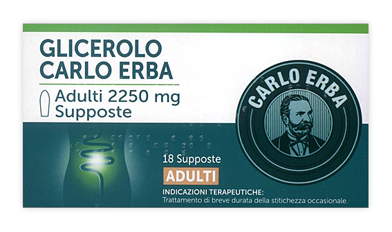 Glicerolo carlo erba adulti 18 supposte 2250 mg