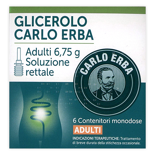 glicerolo soluzione rettale 6 clisteri adulti 6,75 g camomilla e malva carlo erba