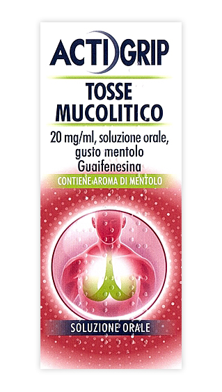 Actigrip tosse mucolitico &ldquo;20 mg/ml soluzione orale, gusto mentolo&rdquo;