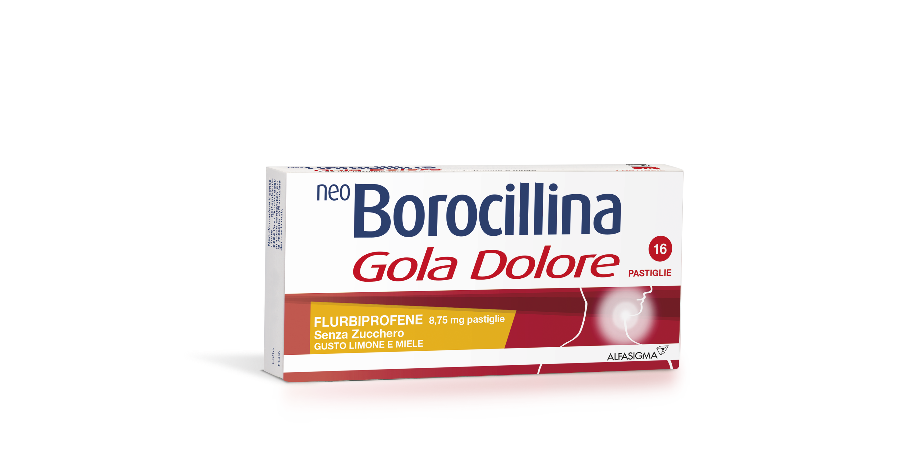 Neo borocillina gola dolore 16 pastiglie gusto limone e miele senza zucchero