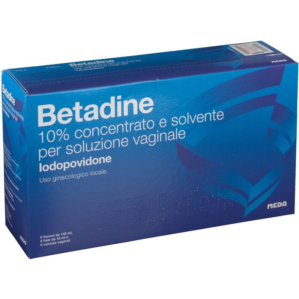 Betadine 10% soluzione vaginale 5 Flaconi 140 ml + 5 fiale 10 ml + 5Cannule
