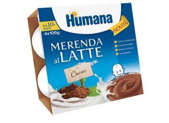 Humana merenda al latte gusto cioccolato 100 g 4 pezzi