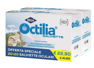 Salviette perioculari octilia bipack 20+20 garze monouso