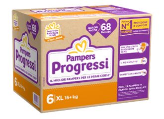 Pampers quadri progressi xl 68 pezzi