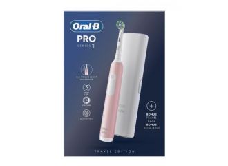 Oralb pro 1 rosa spazzolino elettrico 1 testina di ricambio + custodia