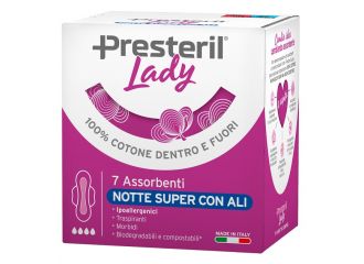 Lady presteril assorbenti notte super ali 7 pezzi